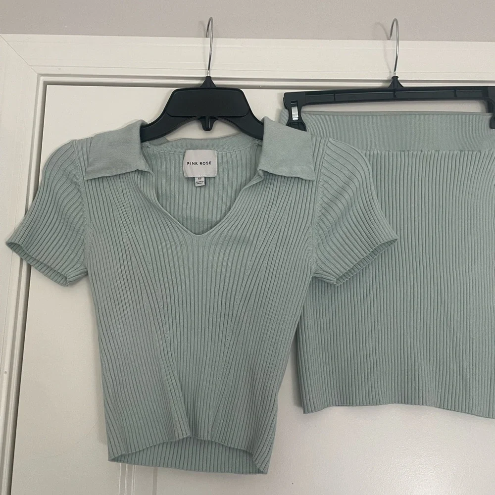 Pink Rose Women’s Green Top and Skirt Co-Ord Set